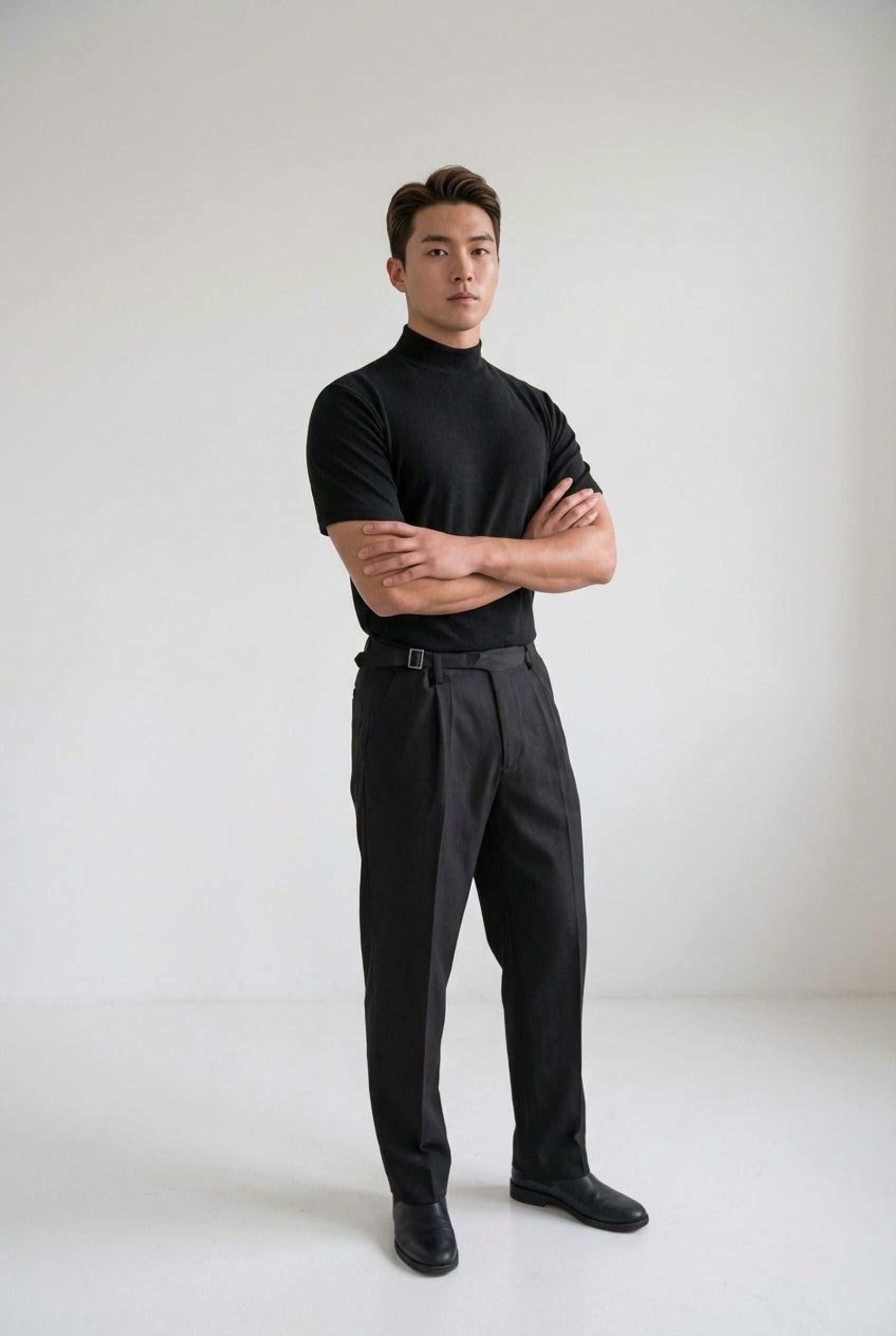 Léonora Vire | Men's High Neck Fitted T-Shirt
