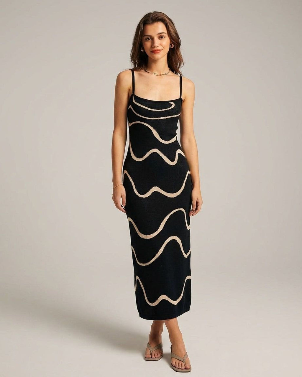 Elena Voss | Women's Black Bodycon Mermaid Midi Dress