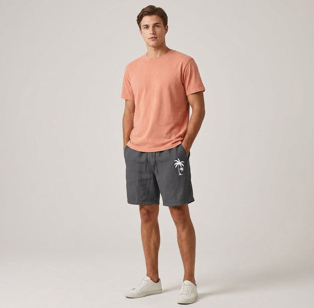 Elena Fray | Women's Summer Shorts with Palm Embroidery