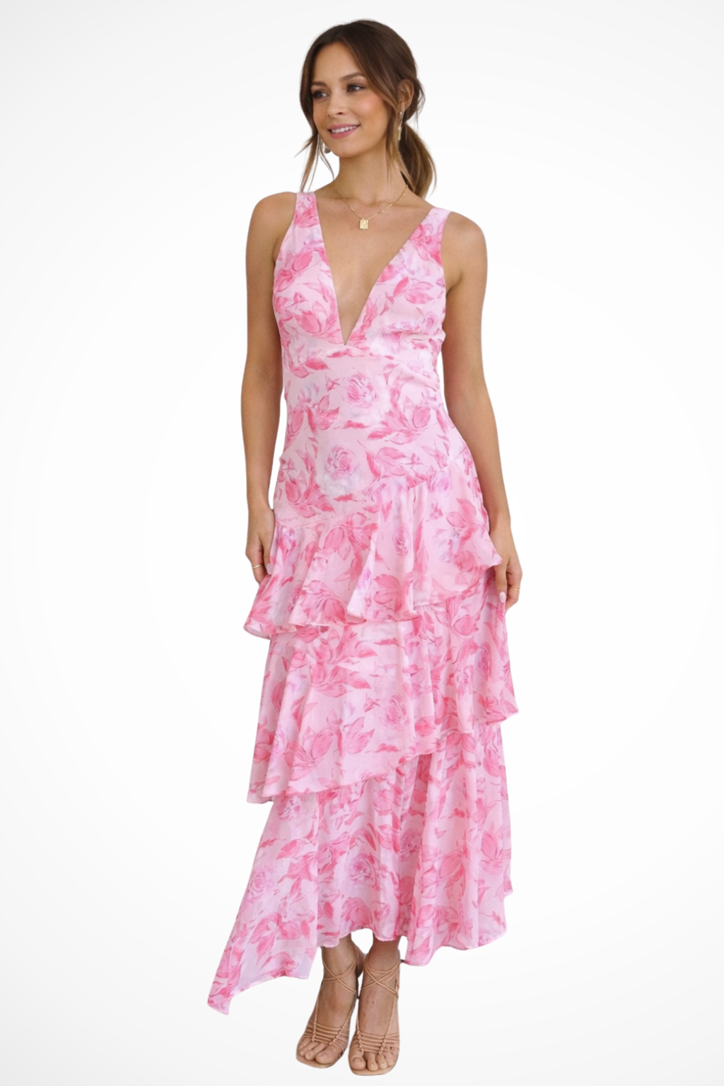 Elena Voss | Women's Spring Maxi Dress Green Purple Pink Red Yellow