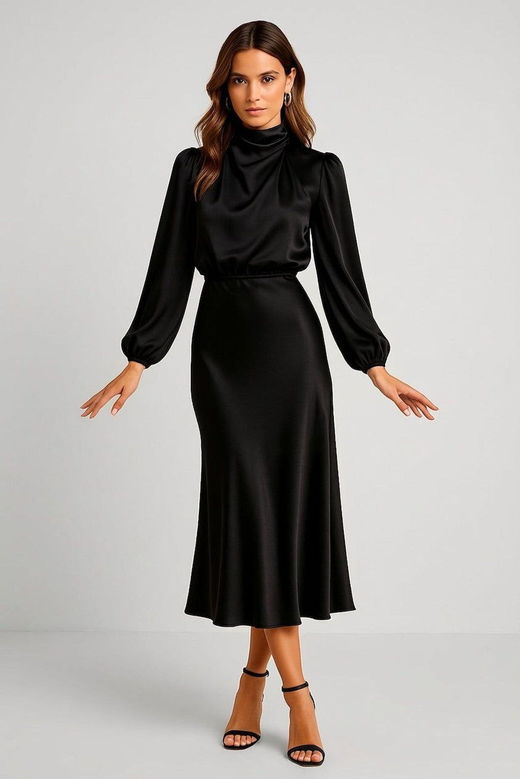 Elodie Vant | Women's High Neck Midi Dress