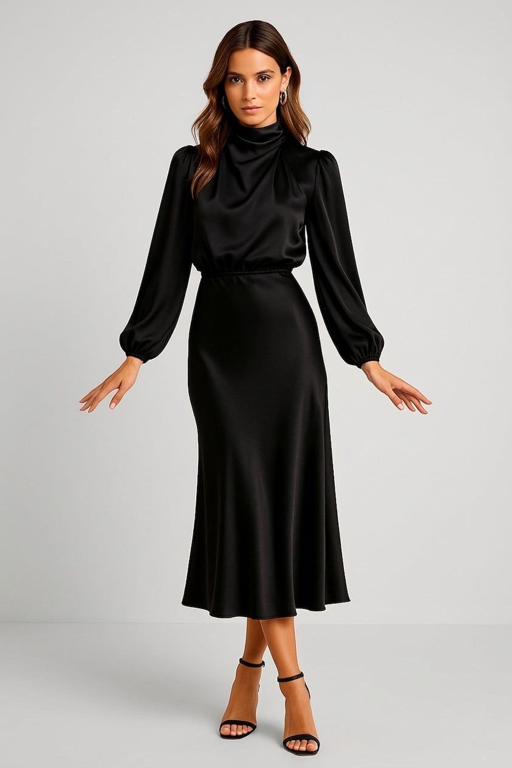 Elodie Vant | Women's High Neck Midi Dress