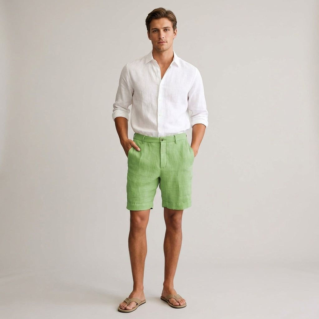 Elian Voss | Men's Khaki Linen Shorts