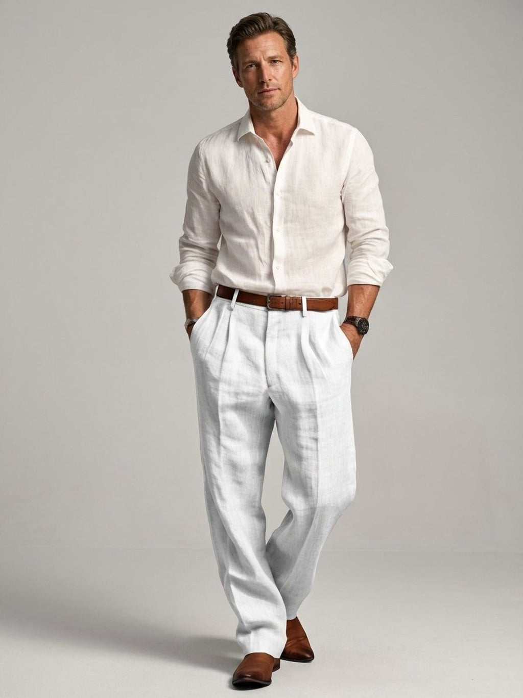 Luca Vire | Men's Relaxed Fit Linen Trousers