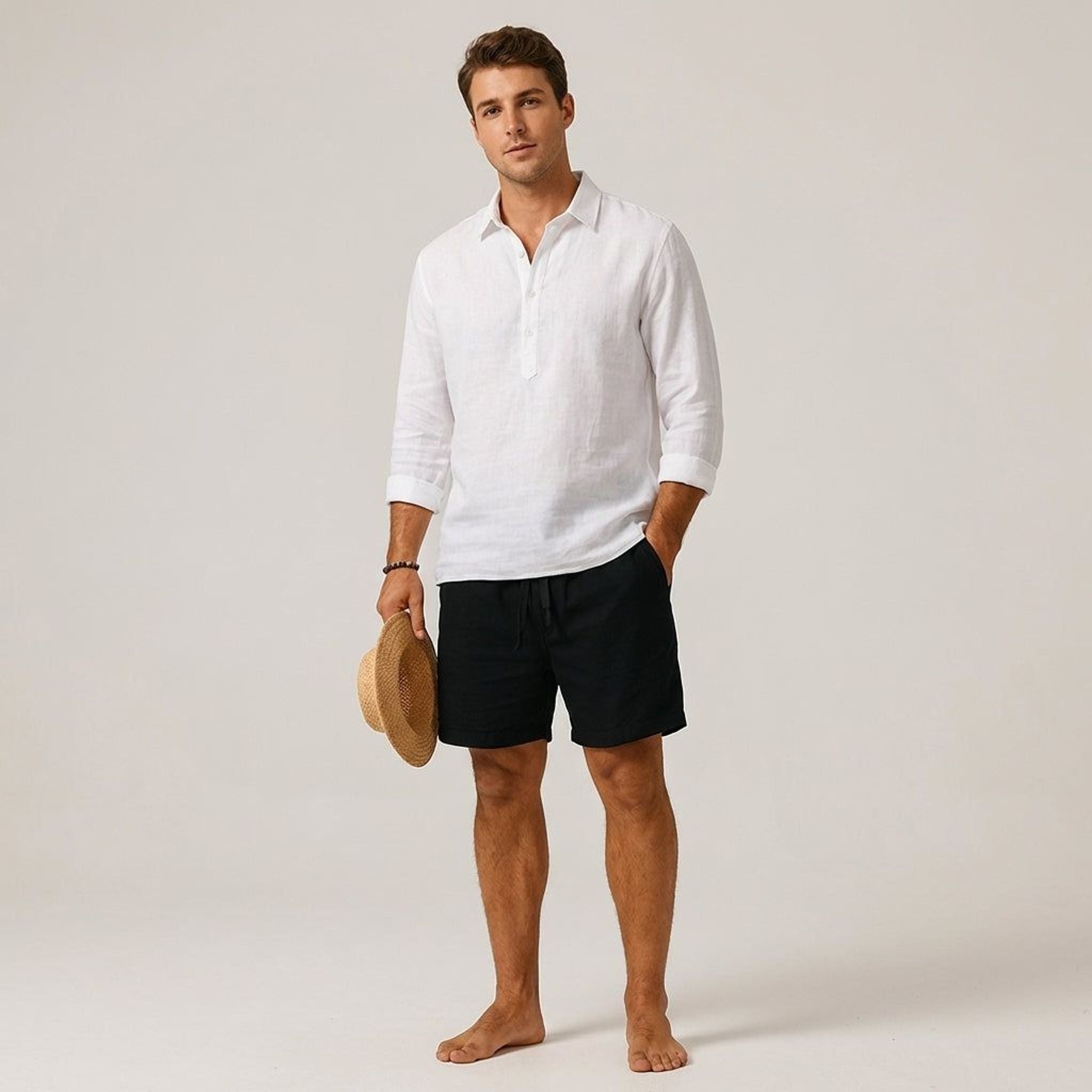 Julien Voss | Men's Cotton-Linen Blend Shorts