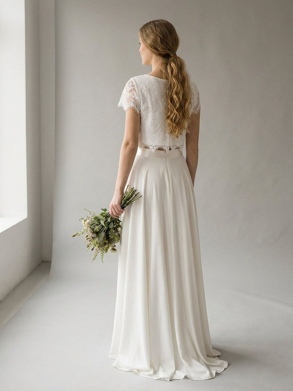 Léa Vynn | Women's White Two-Piece Bridal Gown