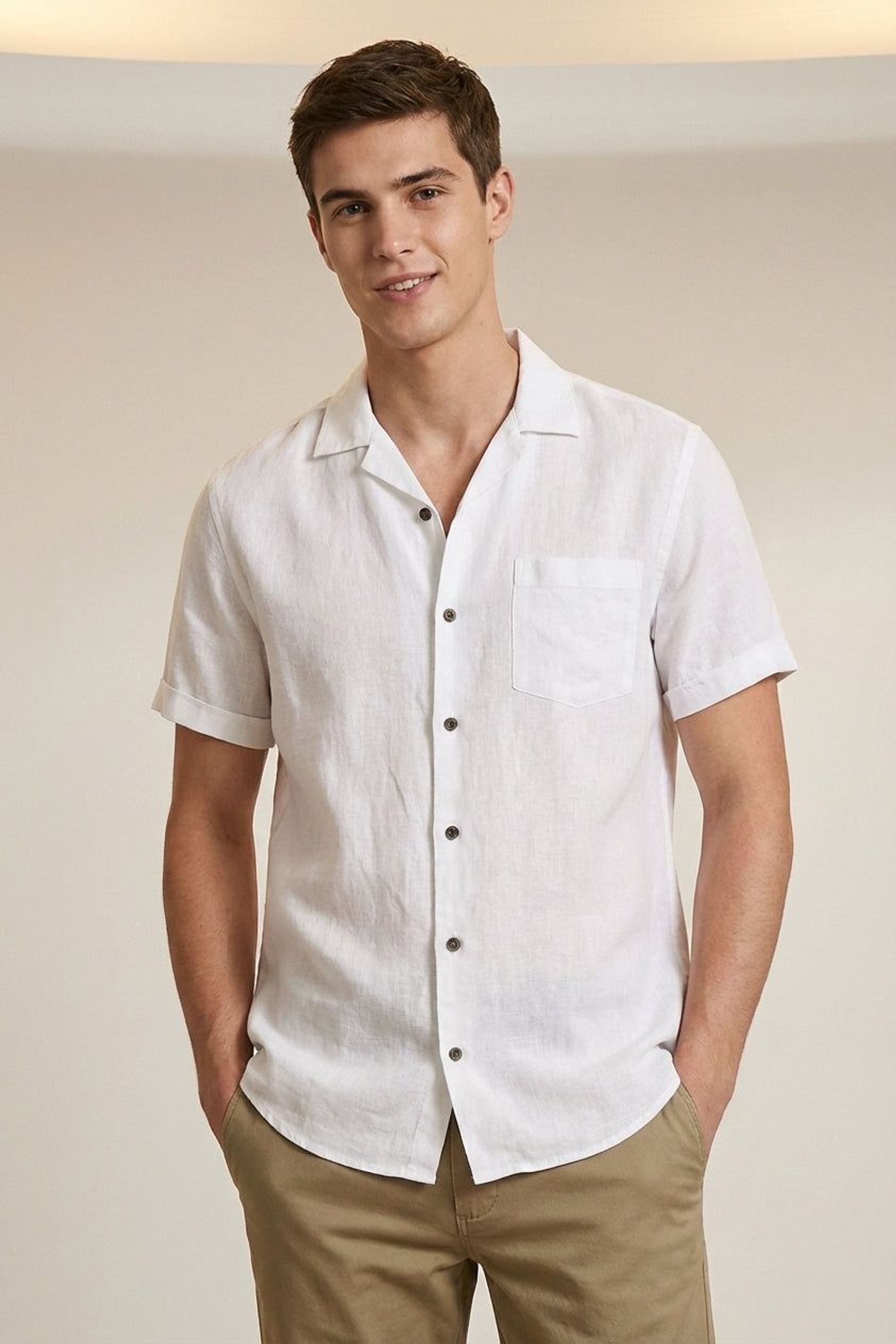 Ethan Lark | Men's Short Sleeve Button-Up Blue Shirt