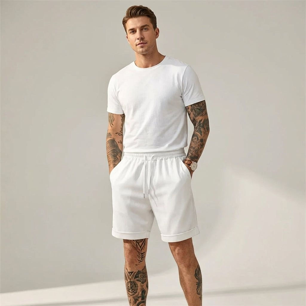 Cédric Vark | Men's Cuffed Lightweight Fabric Shorts