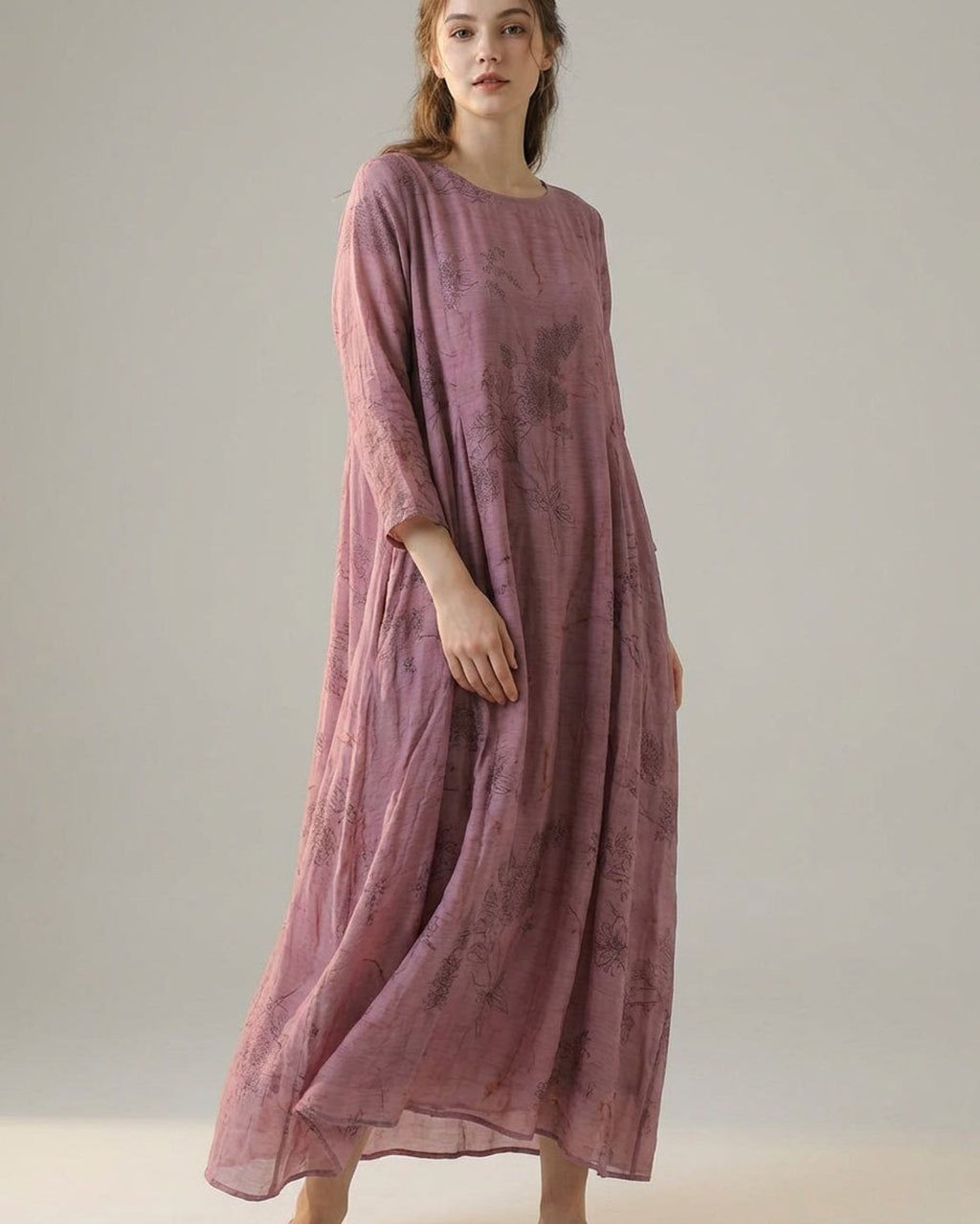 Celeste Varn | Women's Purple Floral Midi Dress