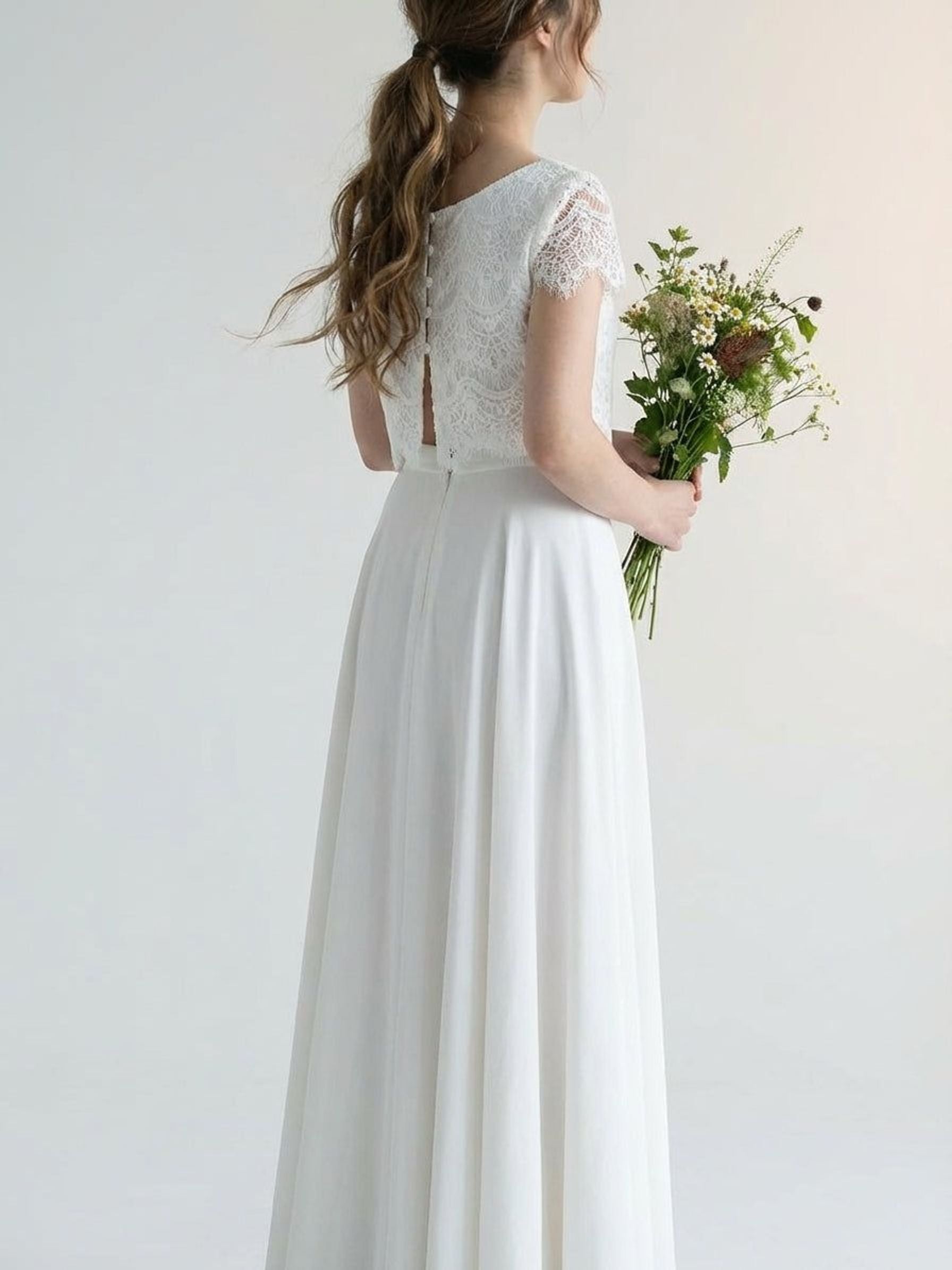 Léa Vynn | Women's White Two-Piece Bridal Gown