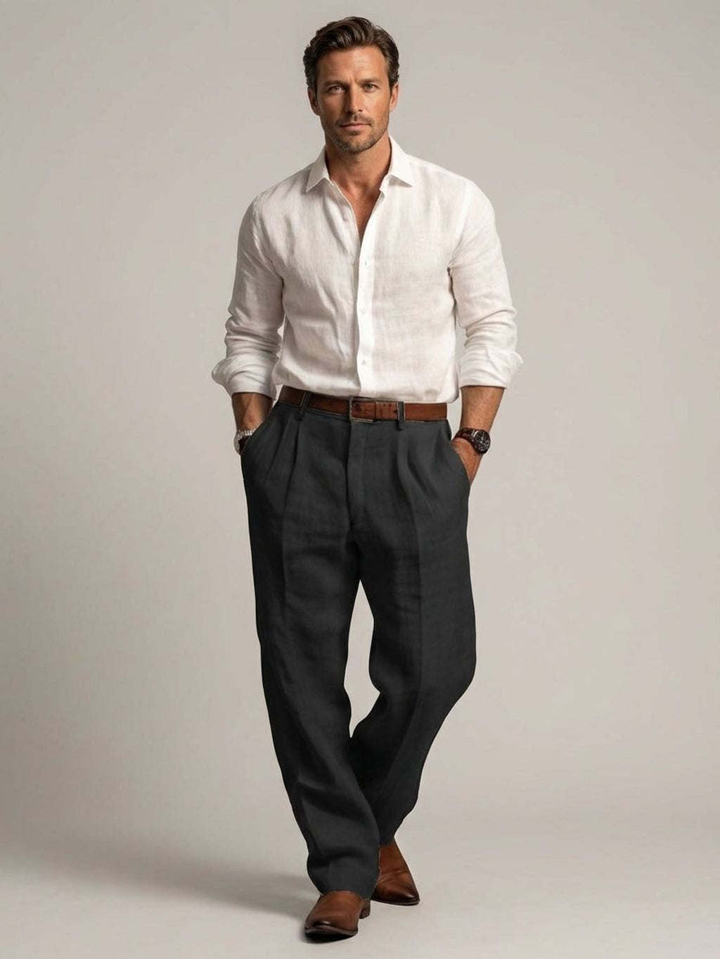 Luca Vire | Men's Relaxed Fit Linen Trousers