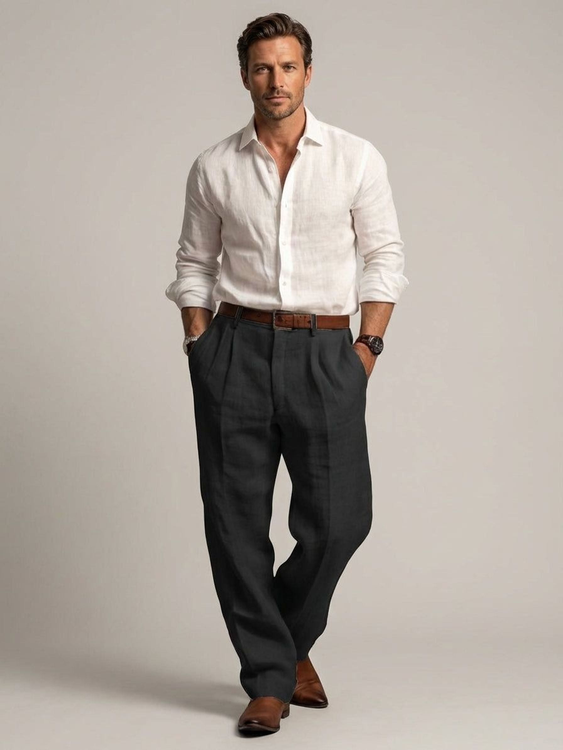 Luca Vire | Men's Relaxed Fit Linen Trousers