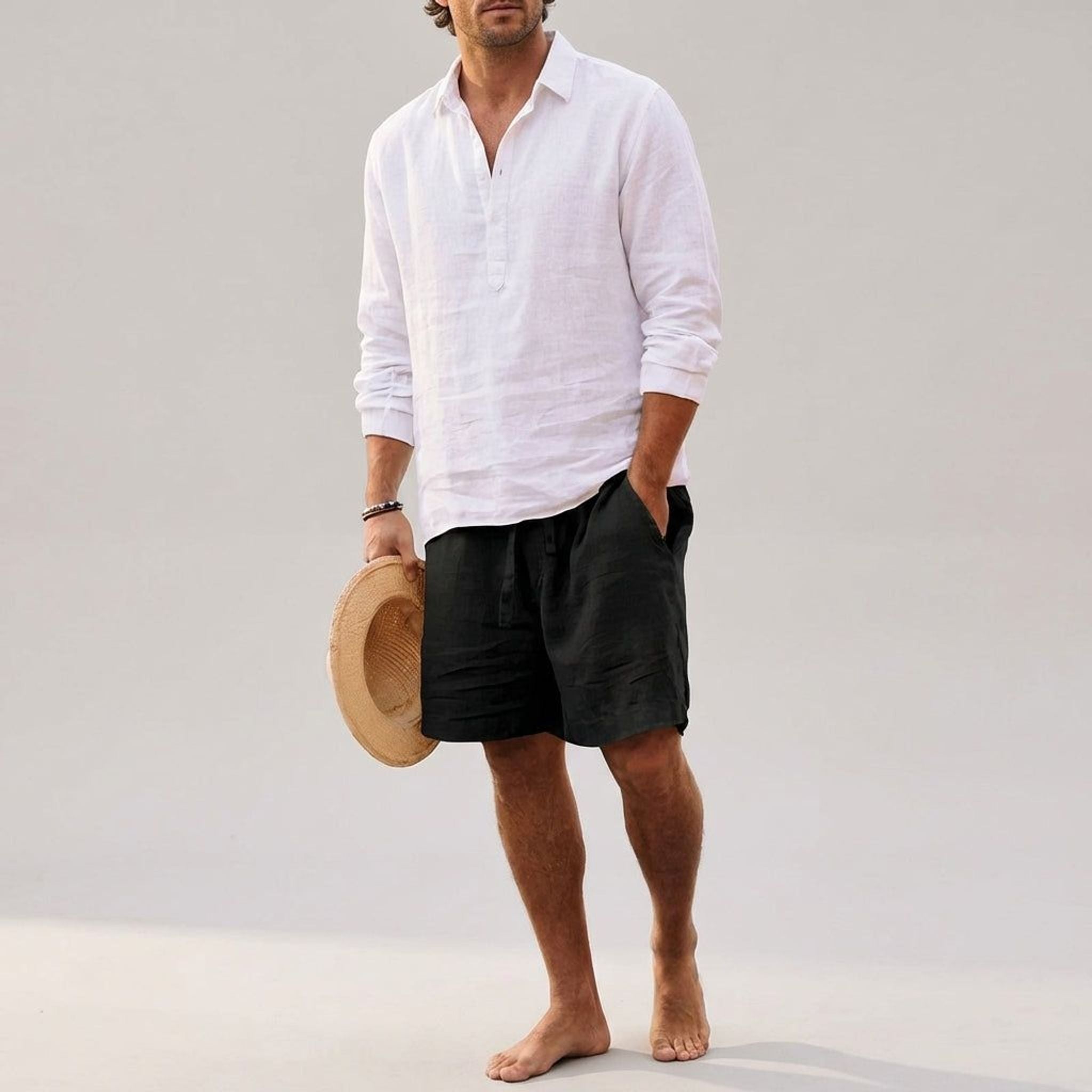 Luca Varn | Men's Linen Shorts in Coastal Fit