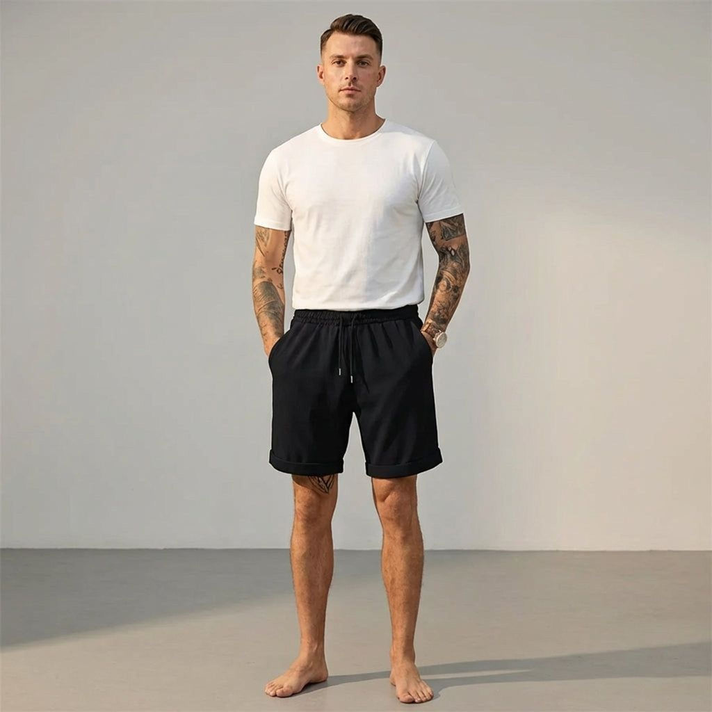 Cédric Vark | Men's Cuffed Lightweight Fabric Shorts