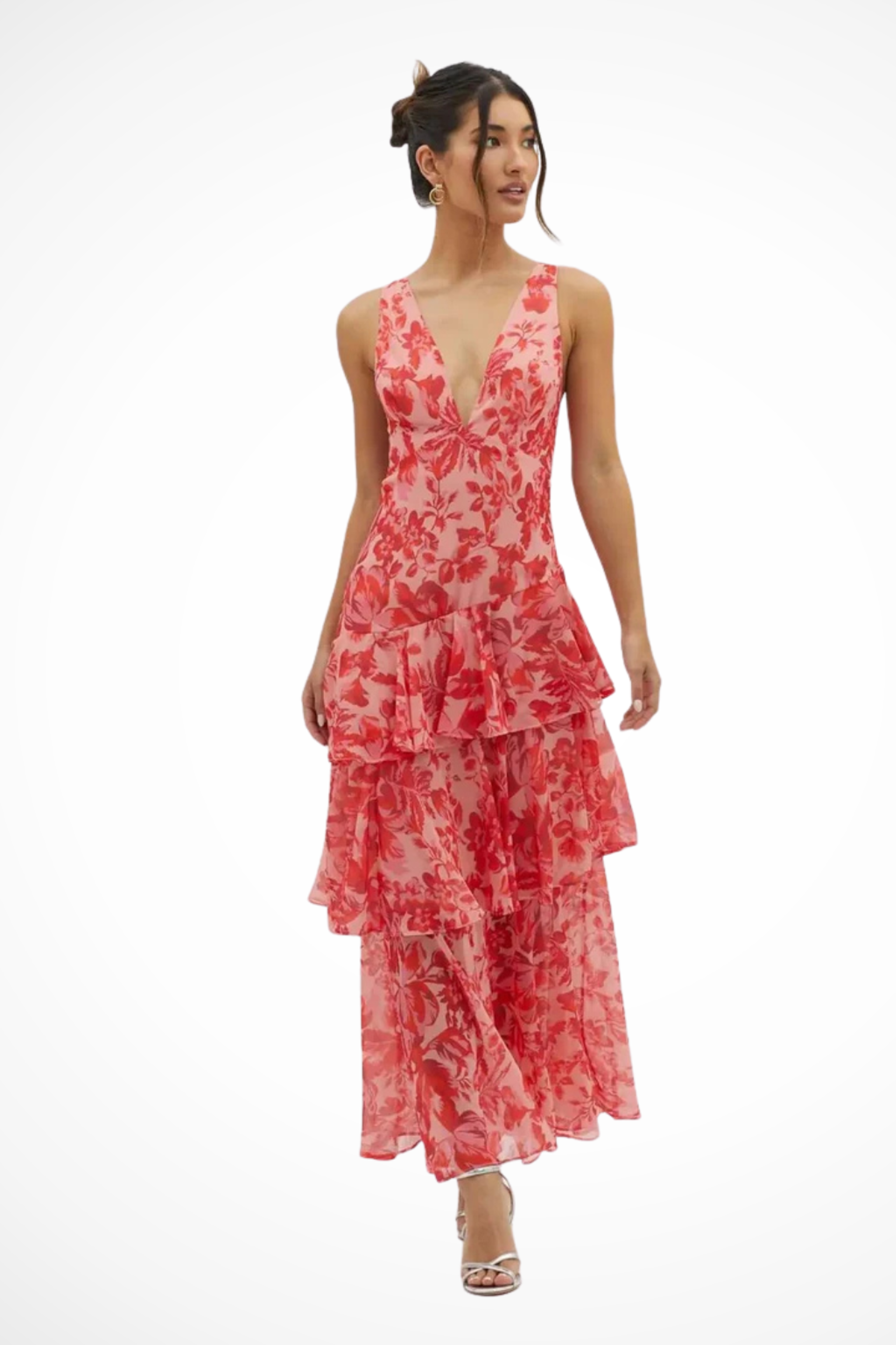 Elena Voss | Women's Spring Maxi Dress Green Purple Pink Red Yellow