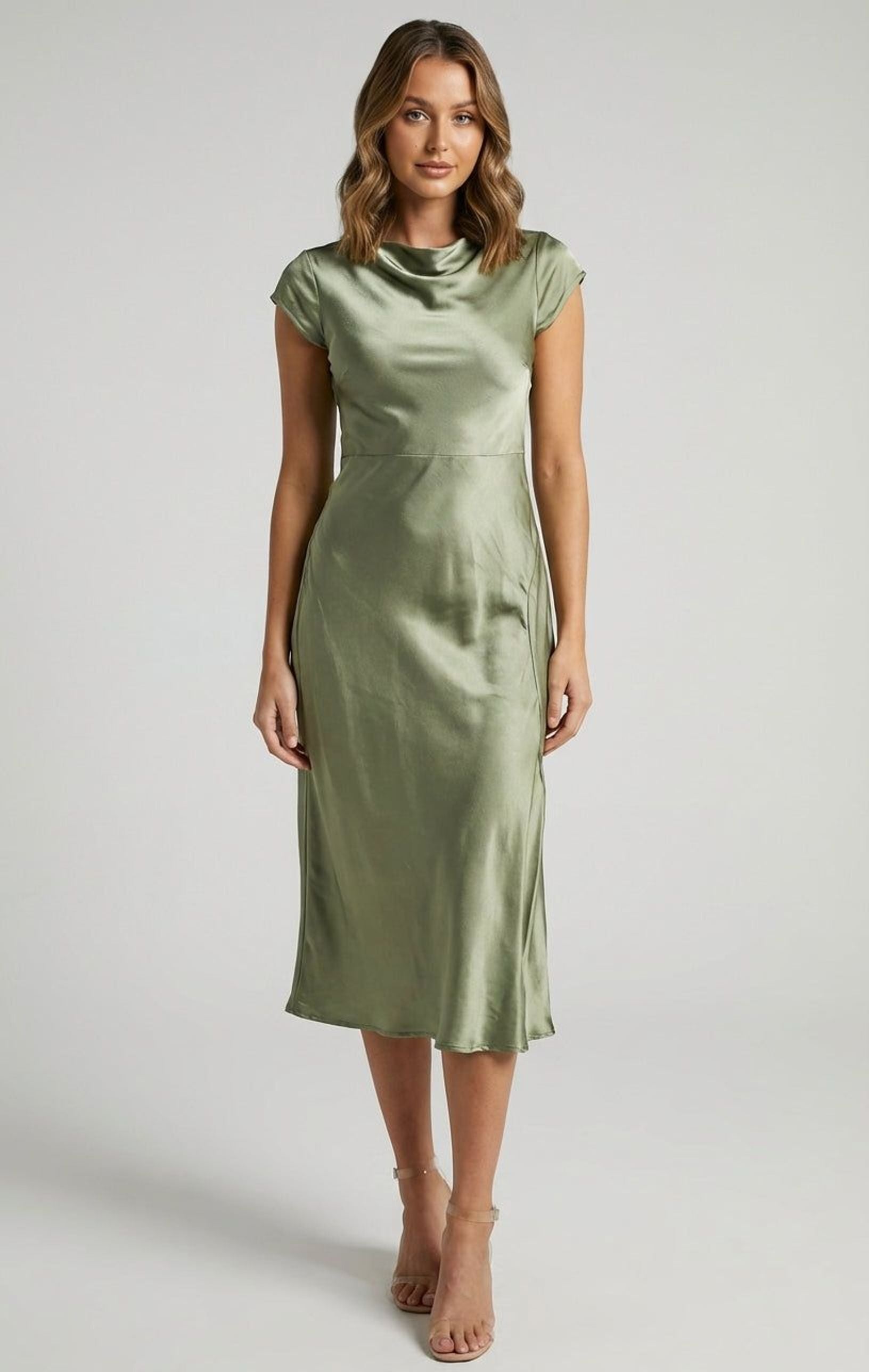 Celeste Vira | Women's Midi Slip Dress in Various Colors