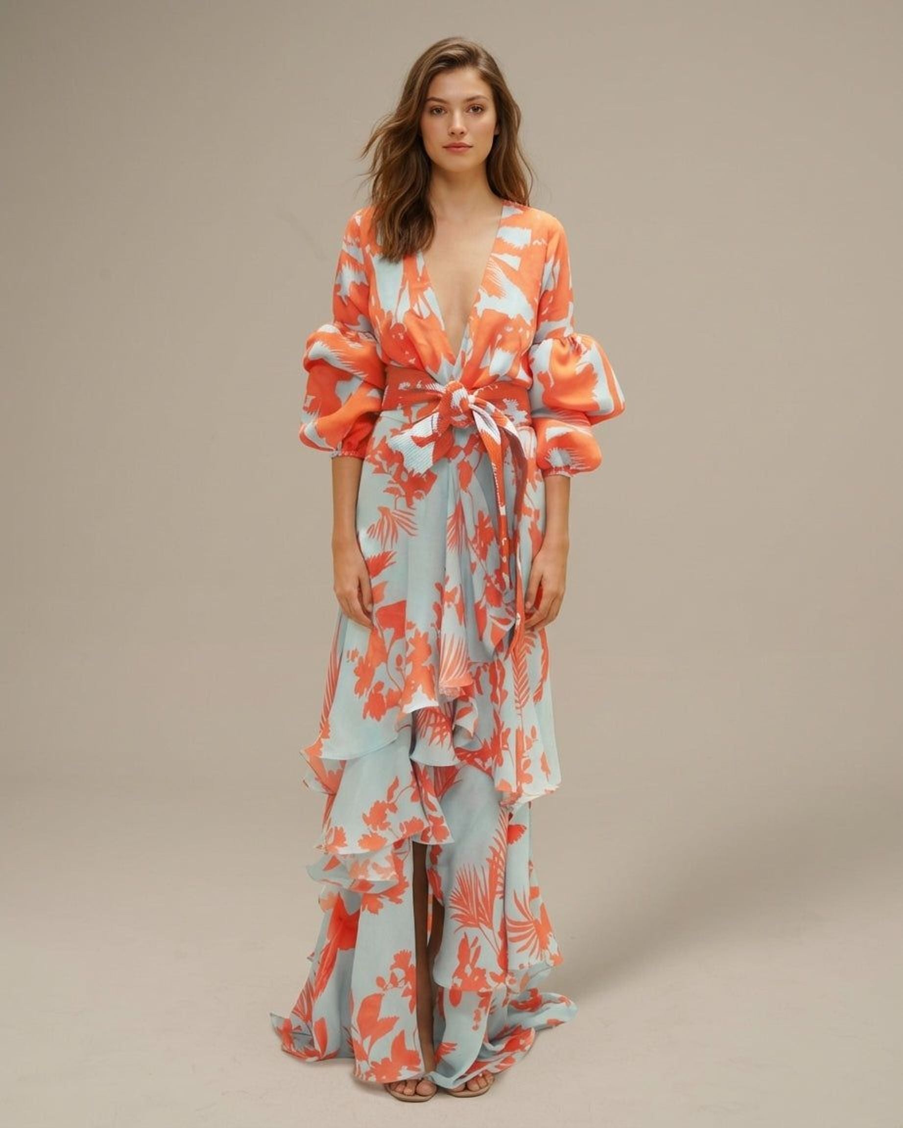 Elara Voss | Women's Printed Chiffon Ceremony Dress