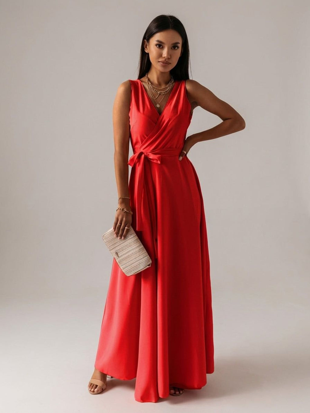 Clara Vex | Women's Long V-Neck Dress
