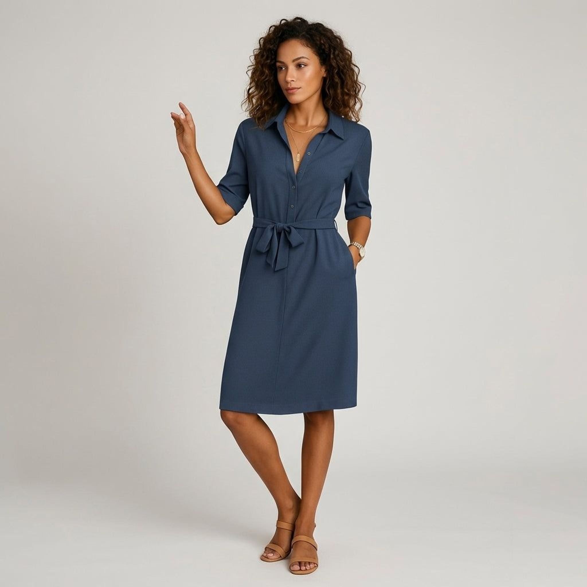 Elara Voss | Women's Midi Casual Dress