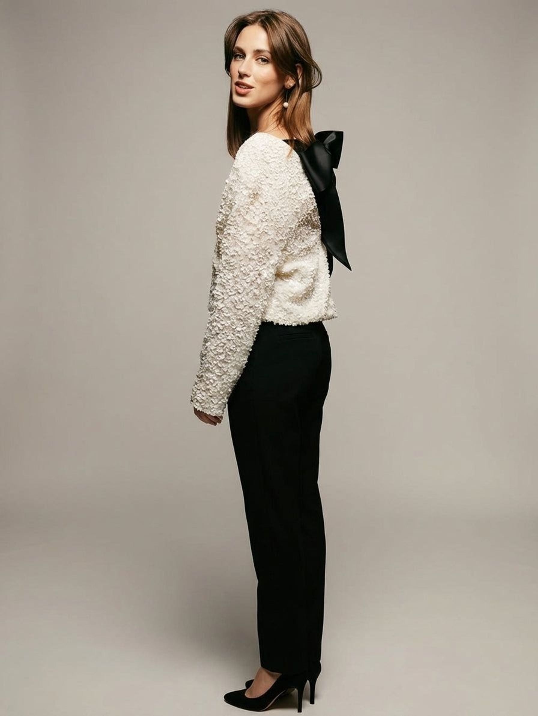 Emilie Varn | Women's Sequin Dress with Bow