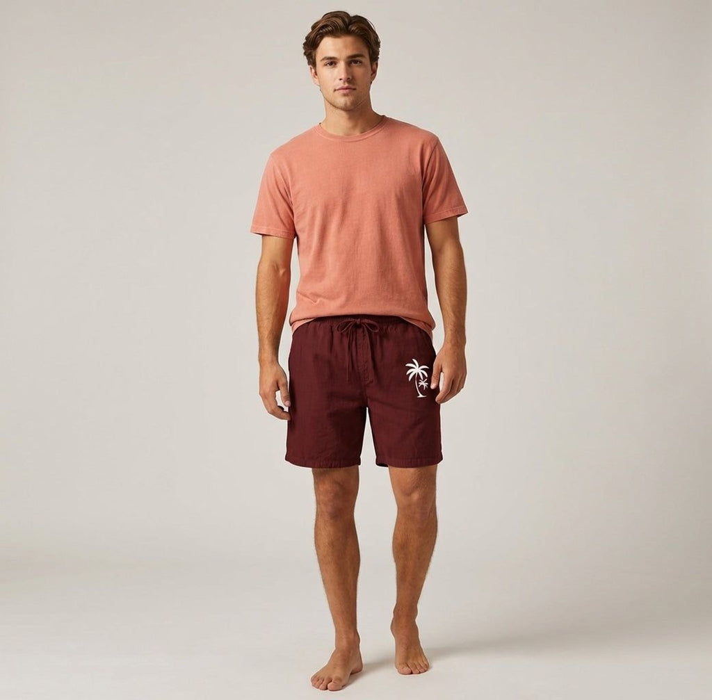Elena Fray | Women's Summer Shorts with Palm Embroidery