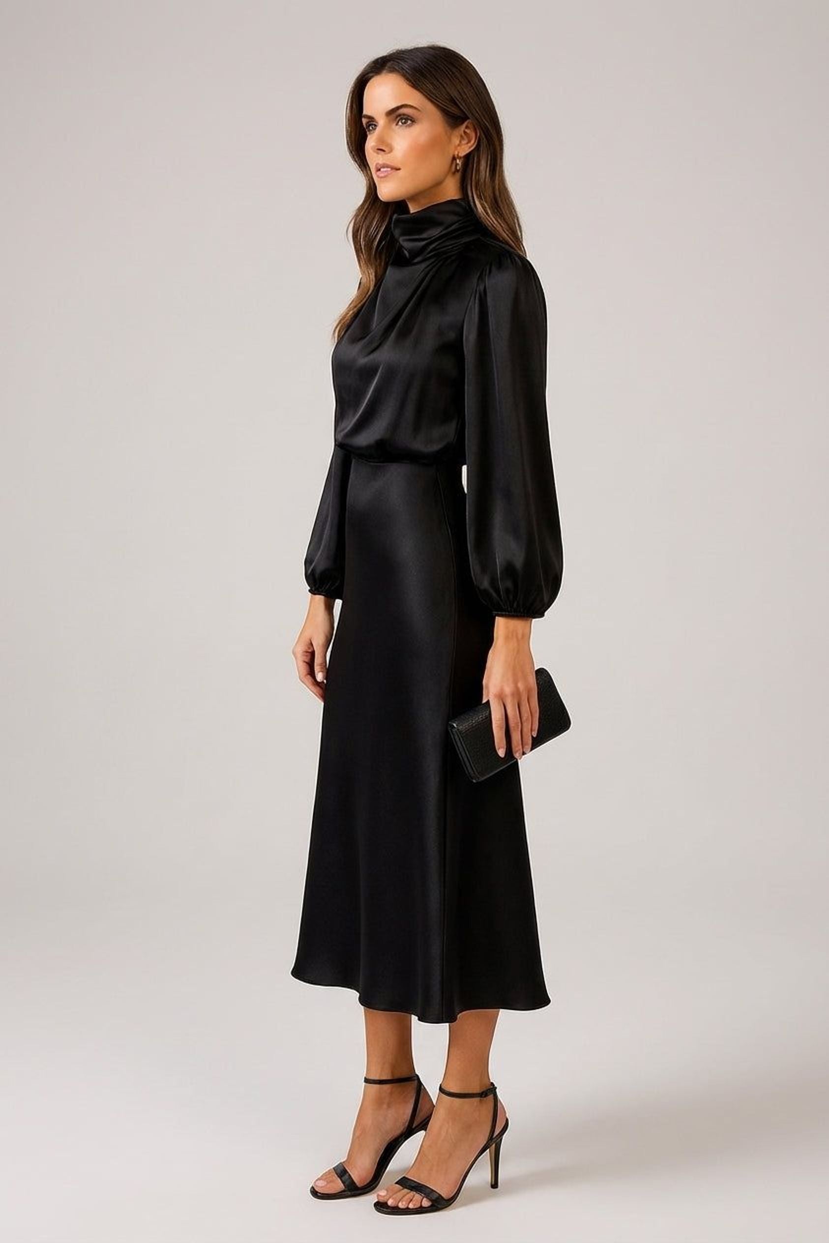 Elodie Vant | Women's High Neck Midi Dress