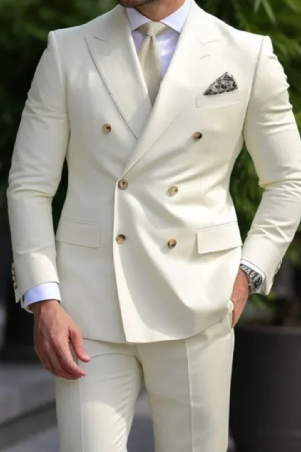 Lucien Vark | Men's Double Breasted Suit Camel