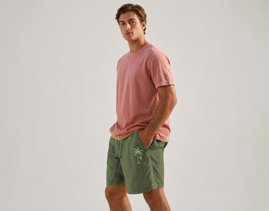 Elena Fray | Women's Summer Shorts with Palm Embroidery