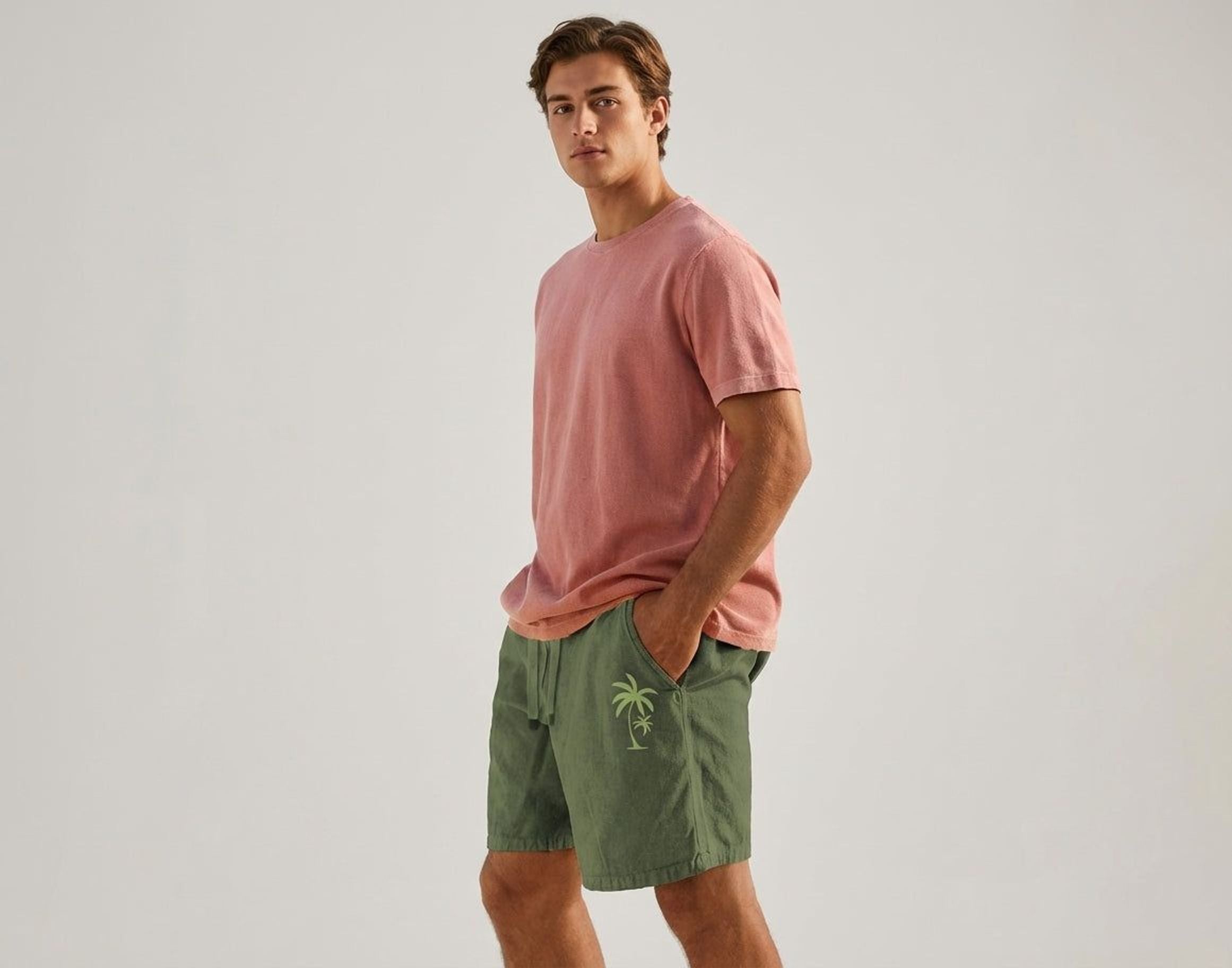 Elena Fray | Women's Summer Shorts with Palm Embroidery