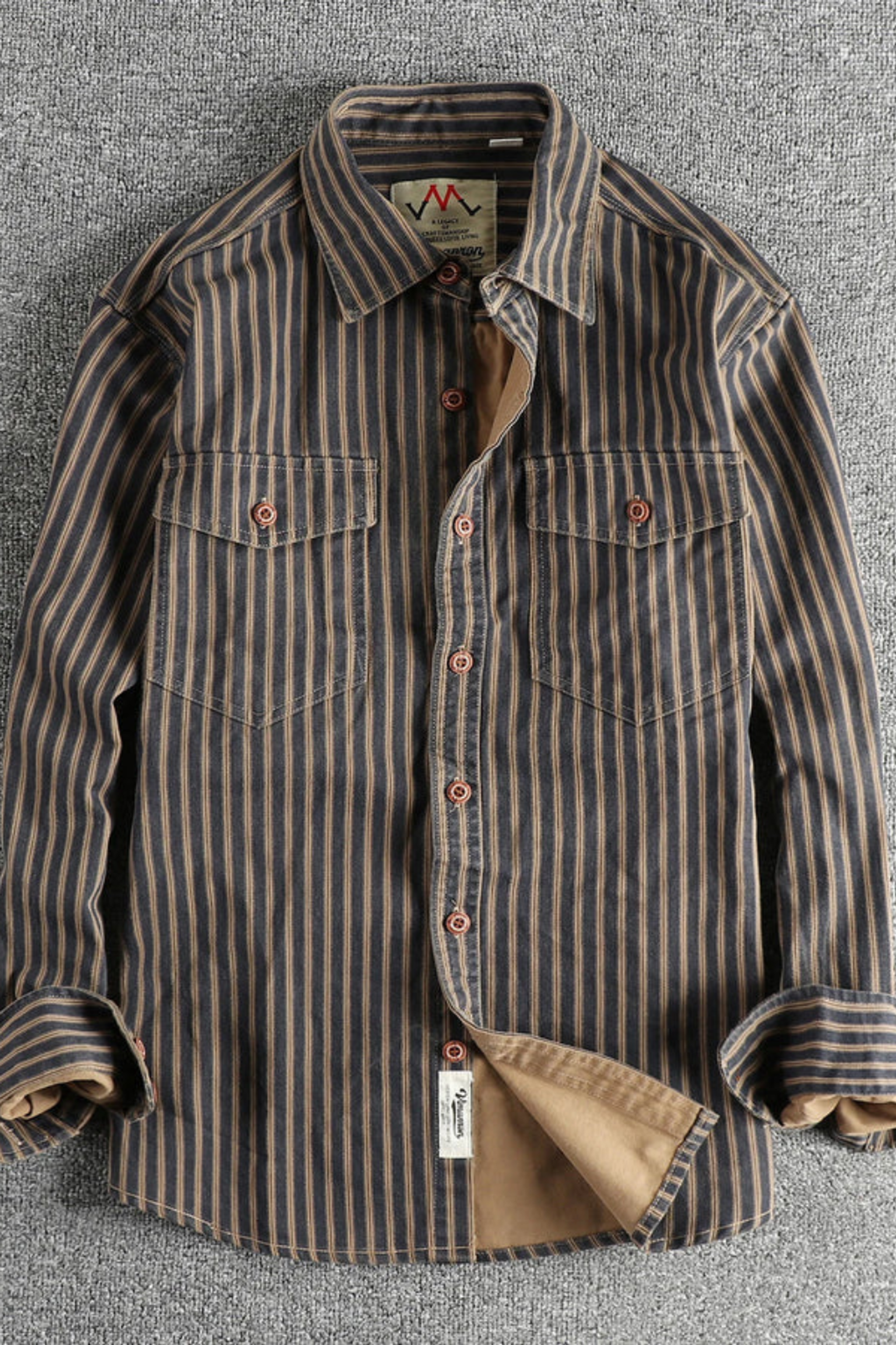 Luca Vren | Men's Striped Loose Fit Shirt
