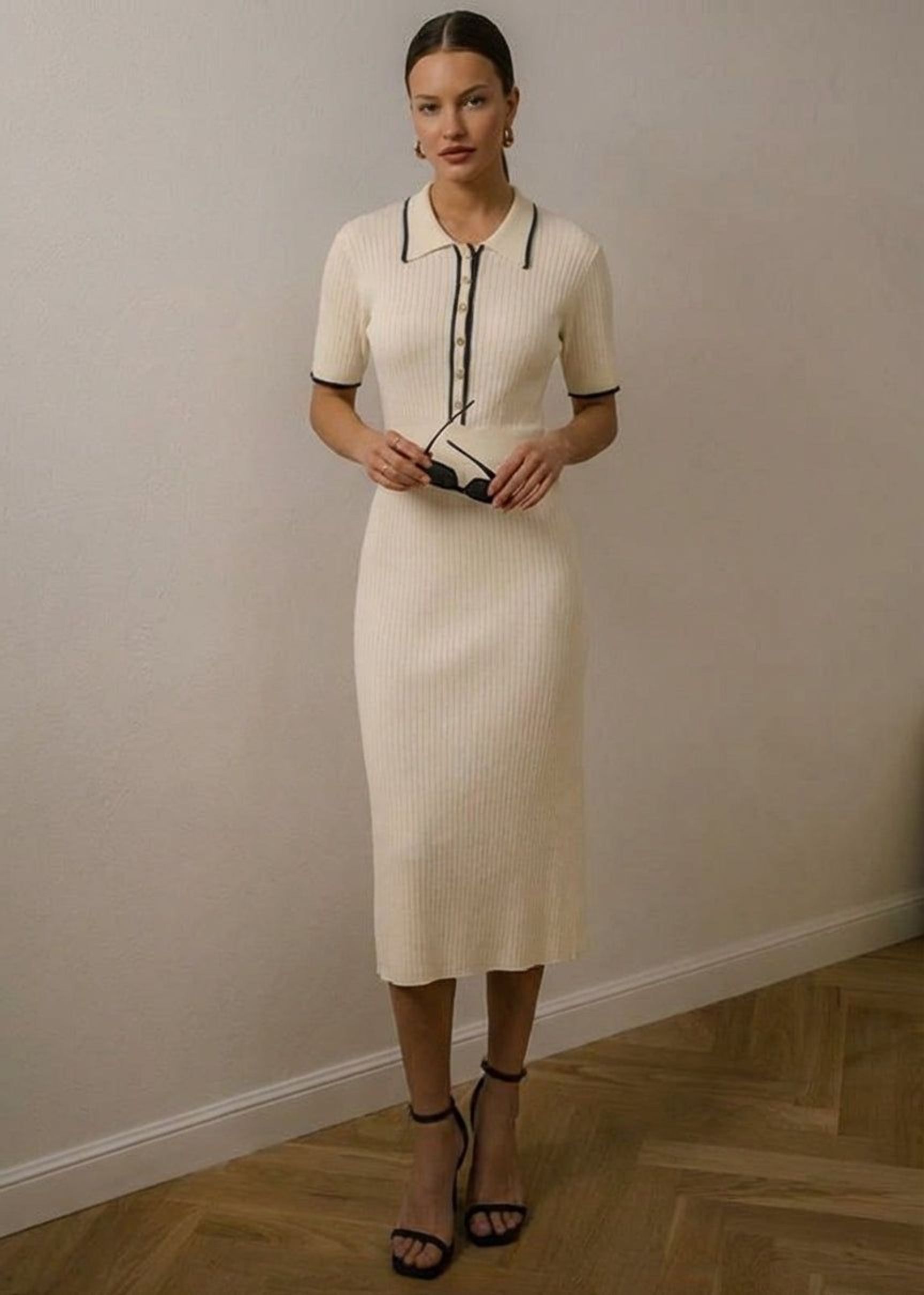 Elena Vire | Women's Polo Collar Midi Dress