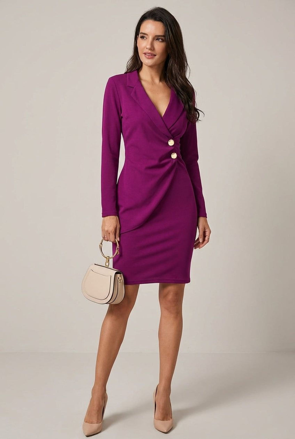 Elena Vire | Women's Long Sleeve Midi Dress