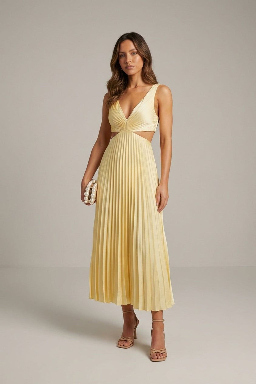 Mireille Voss | Women's Satin Pleated Evening Dress