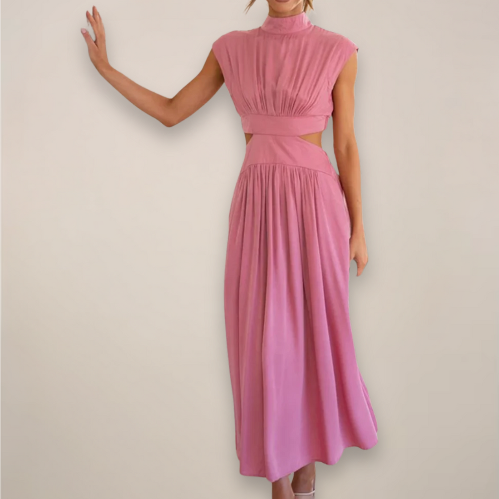 Elena Vira | Women's Elegant Maxi Dress with Cap Sleeves