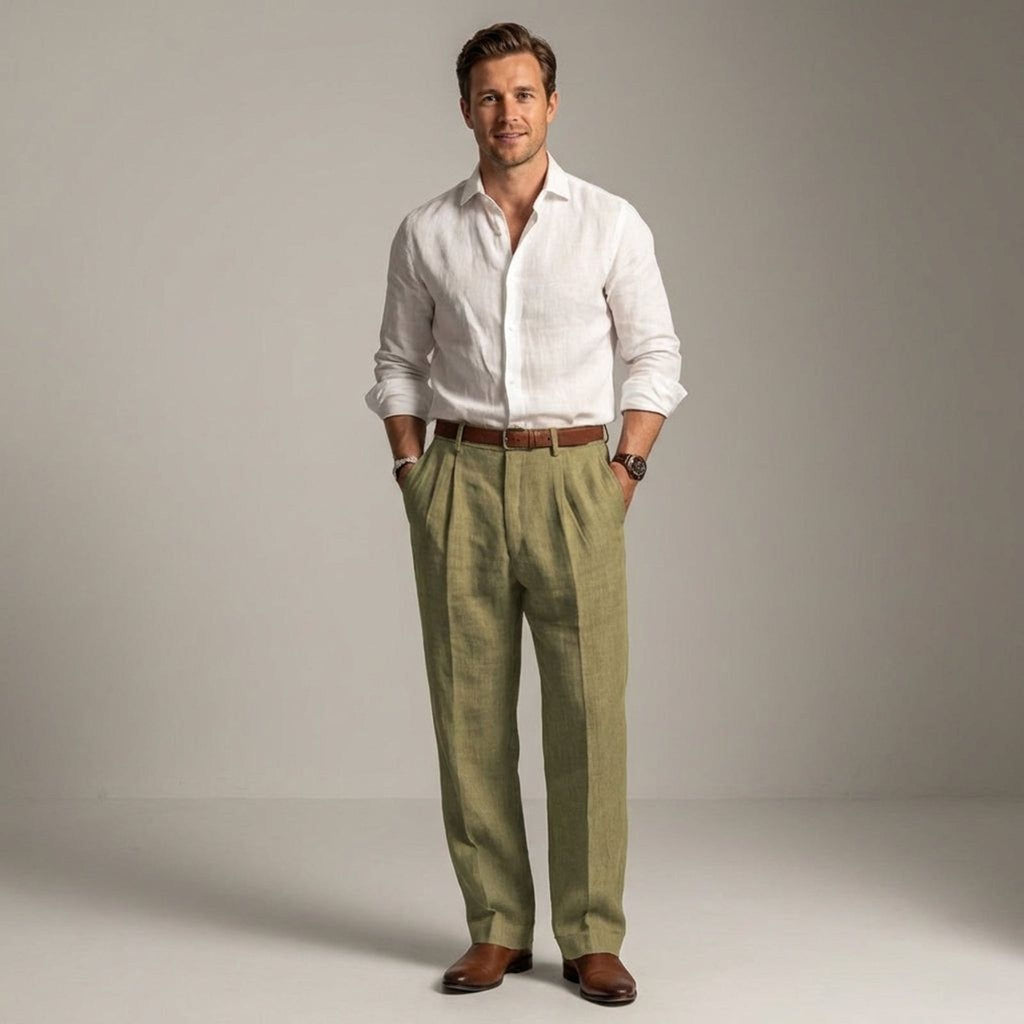 Luca Vire | Men's Relaxed Fit Linen Trousers