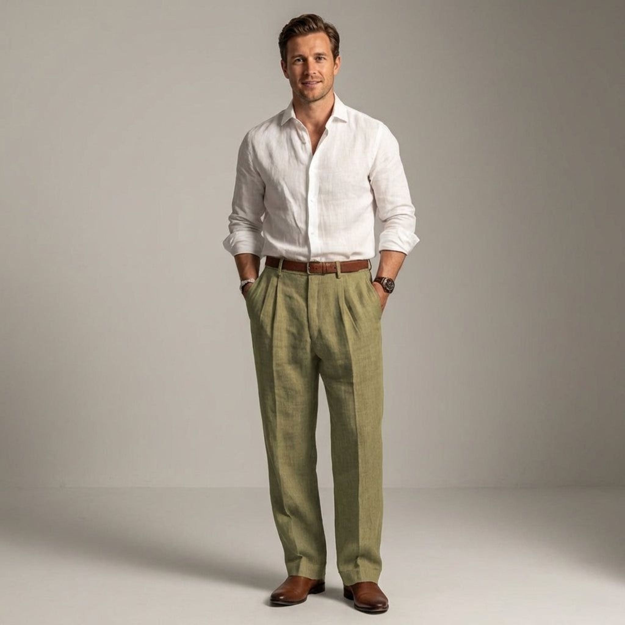 Luca Vire | Men's Relaxed Fit Linen Trousers