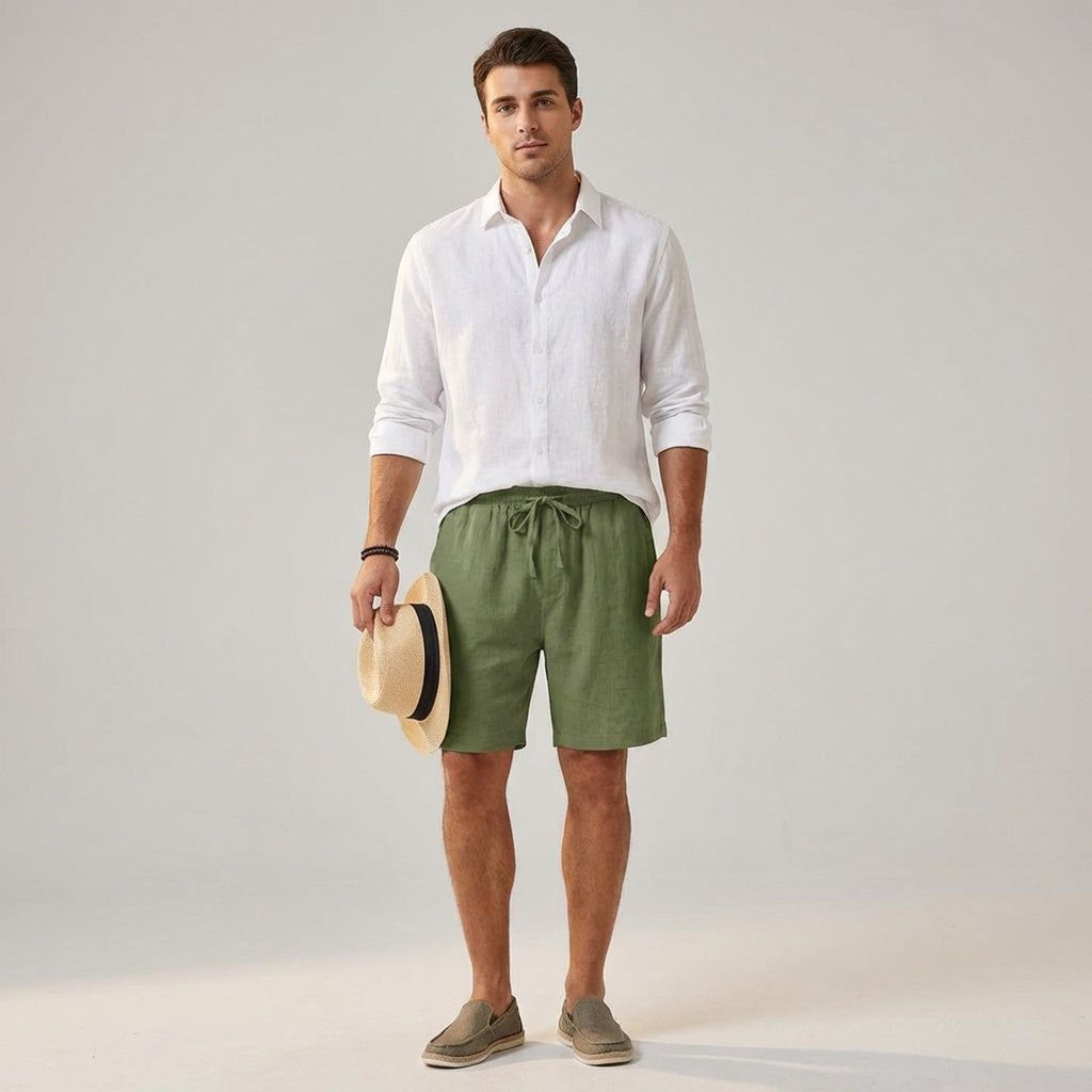 Luca Varn | Men's Linen Shorts in Coastal Fit