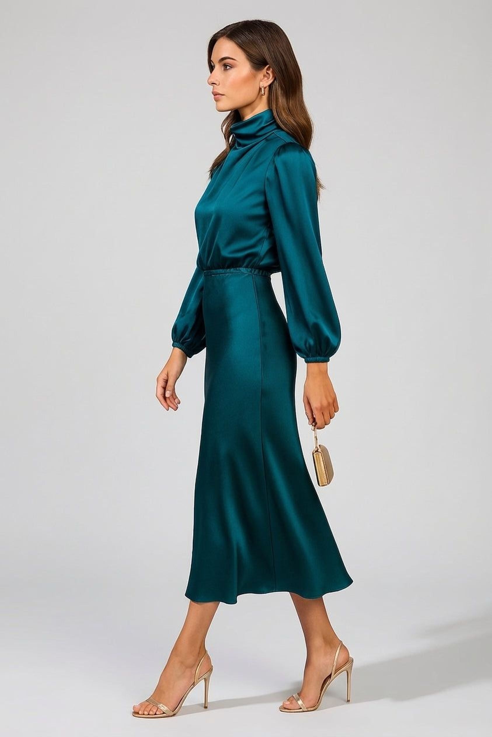 Elodie Vant | Women's High Neck Midi Dress