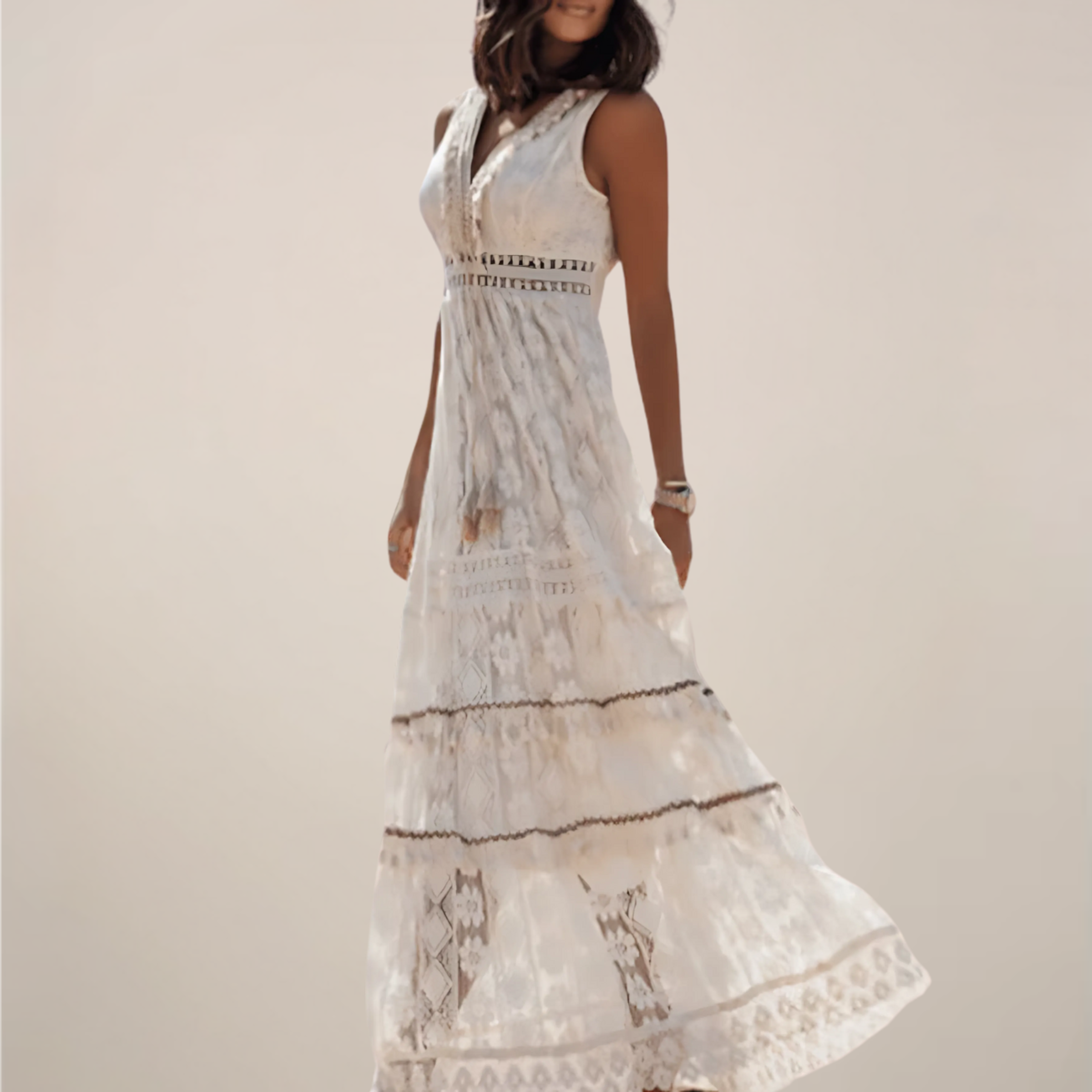 Luna Tress | Women's Bohemian Sleeveless Maxi Dress