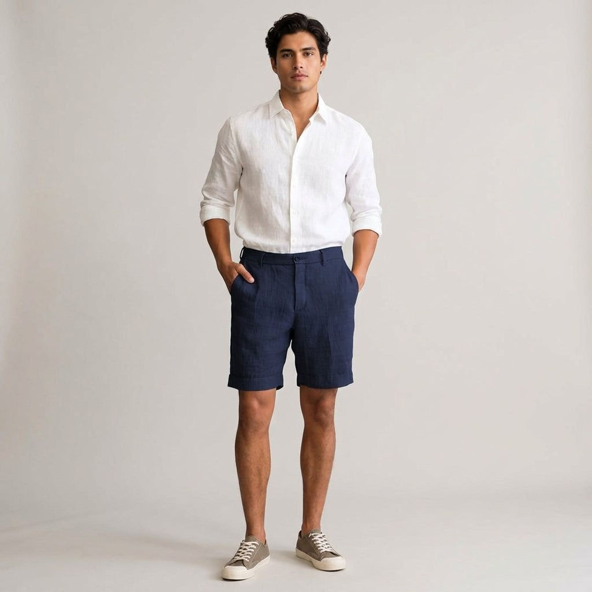 Elian Voss | Men's Khaki Linen Shorts
