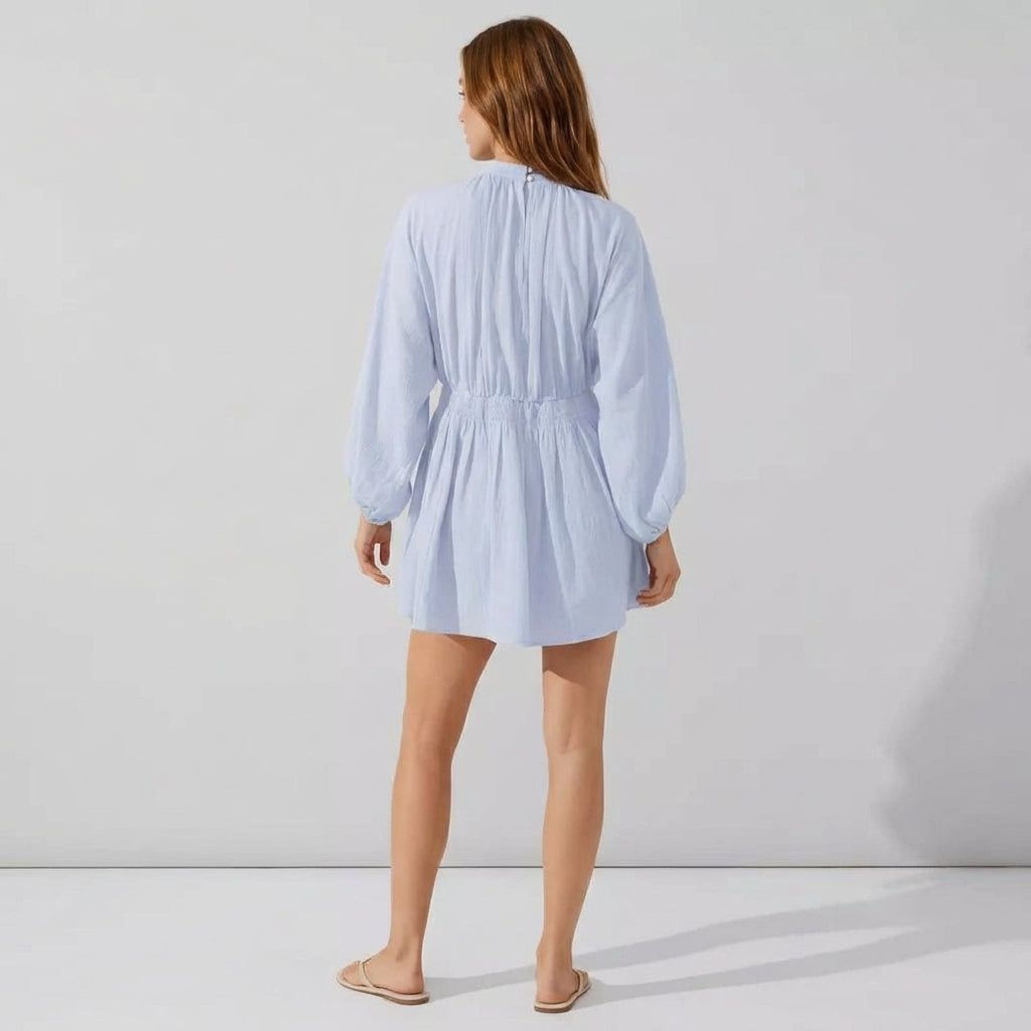 Elena Voss | Women's V-Neck Long Sleeve Mini Dress