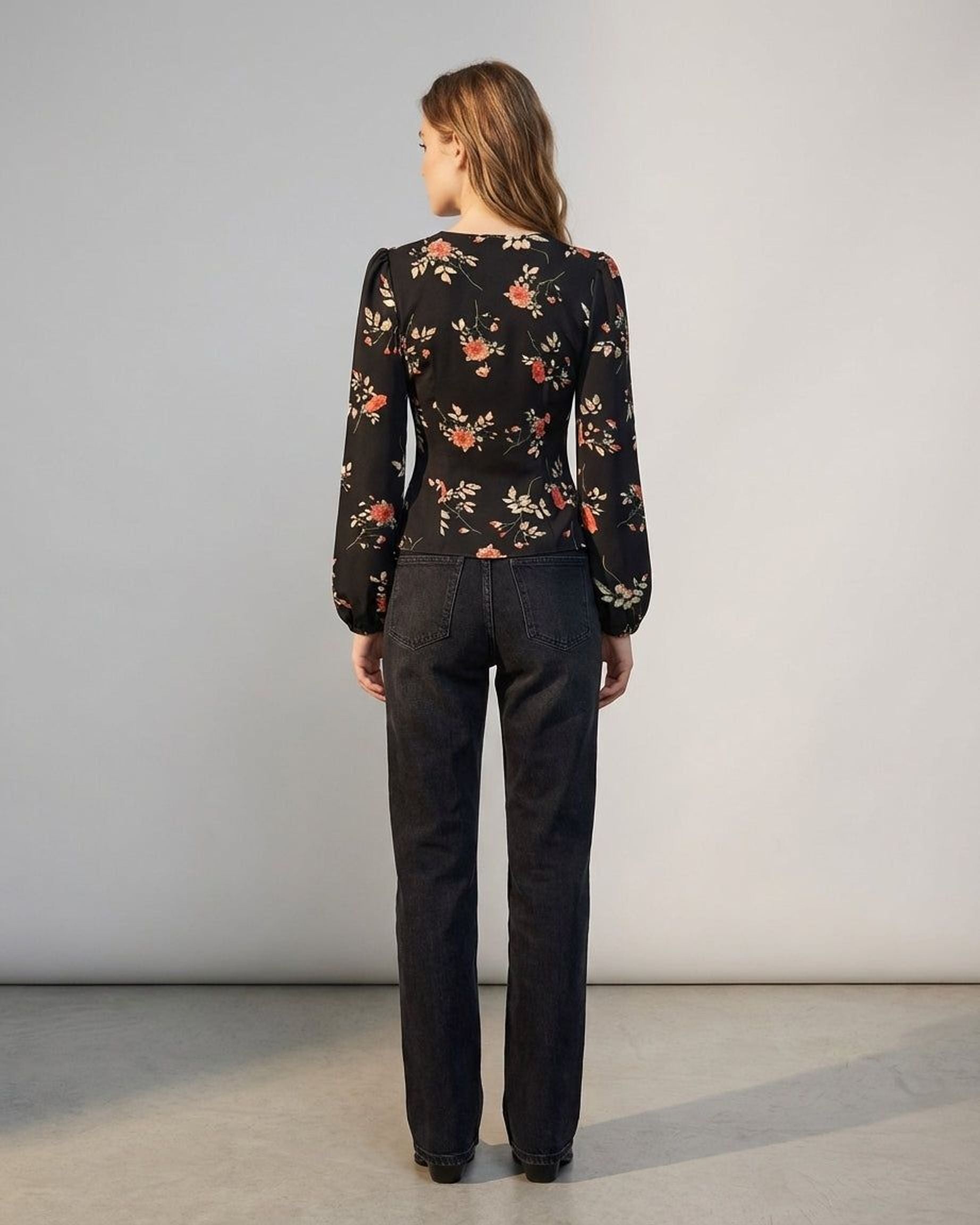 Elodie Vance | Women's Floral V Neck Blouse