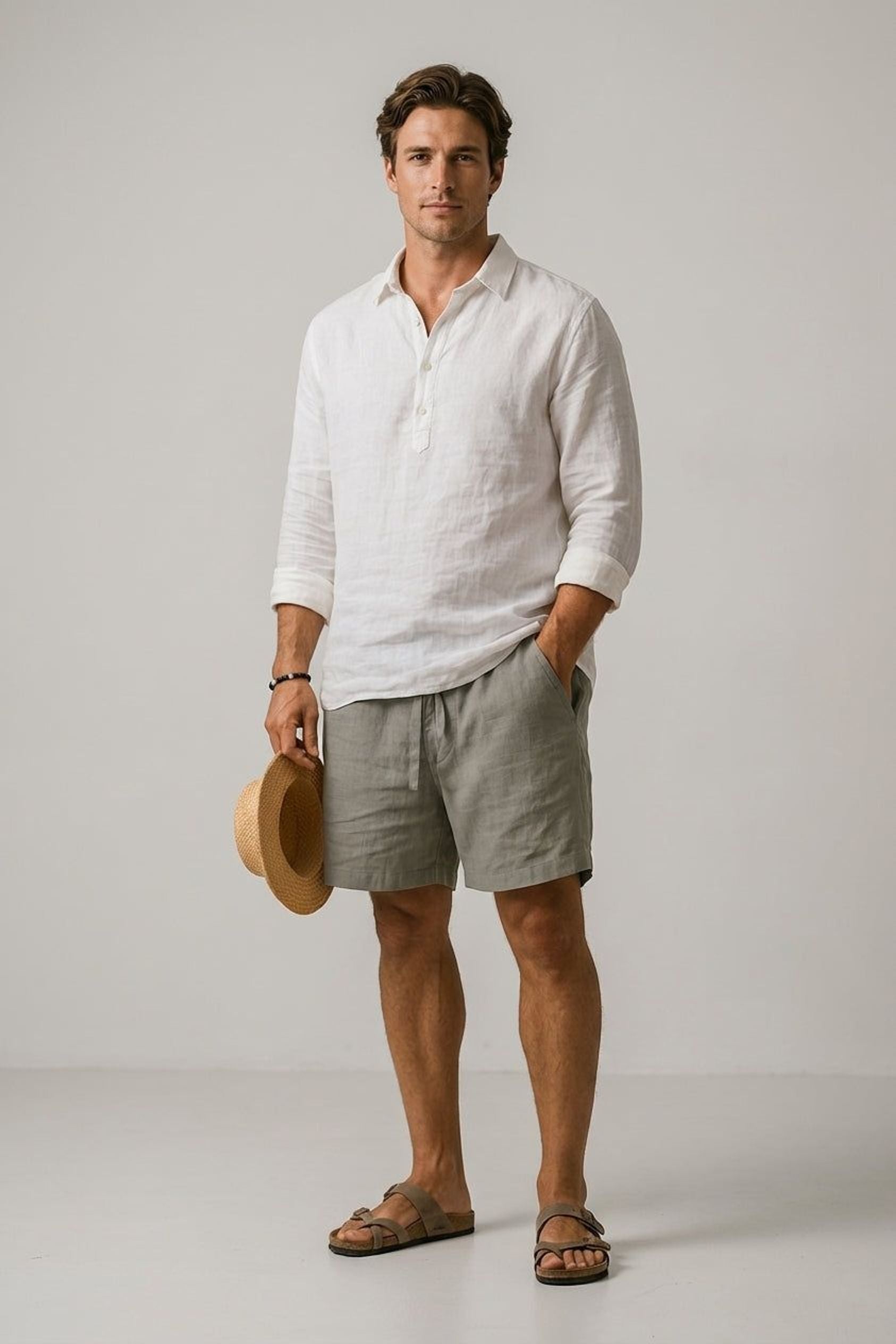 Julien Voss | Men's Cotton-Linen Blend Shorts