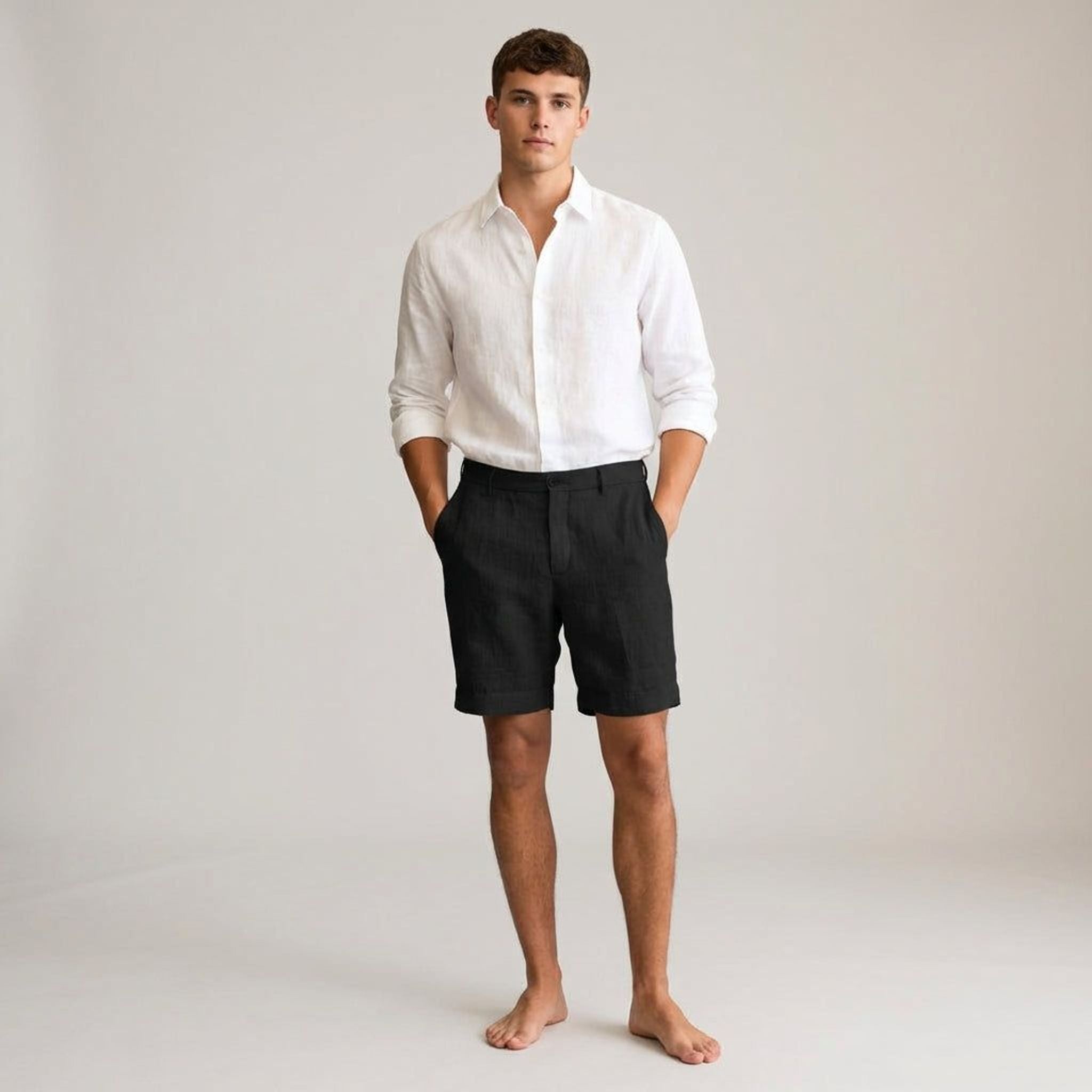Elian Voss | Men's Khaki Linen Shorts
