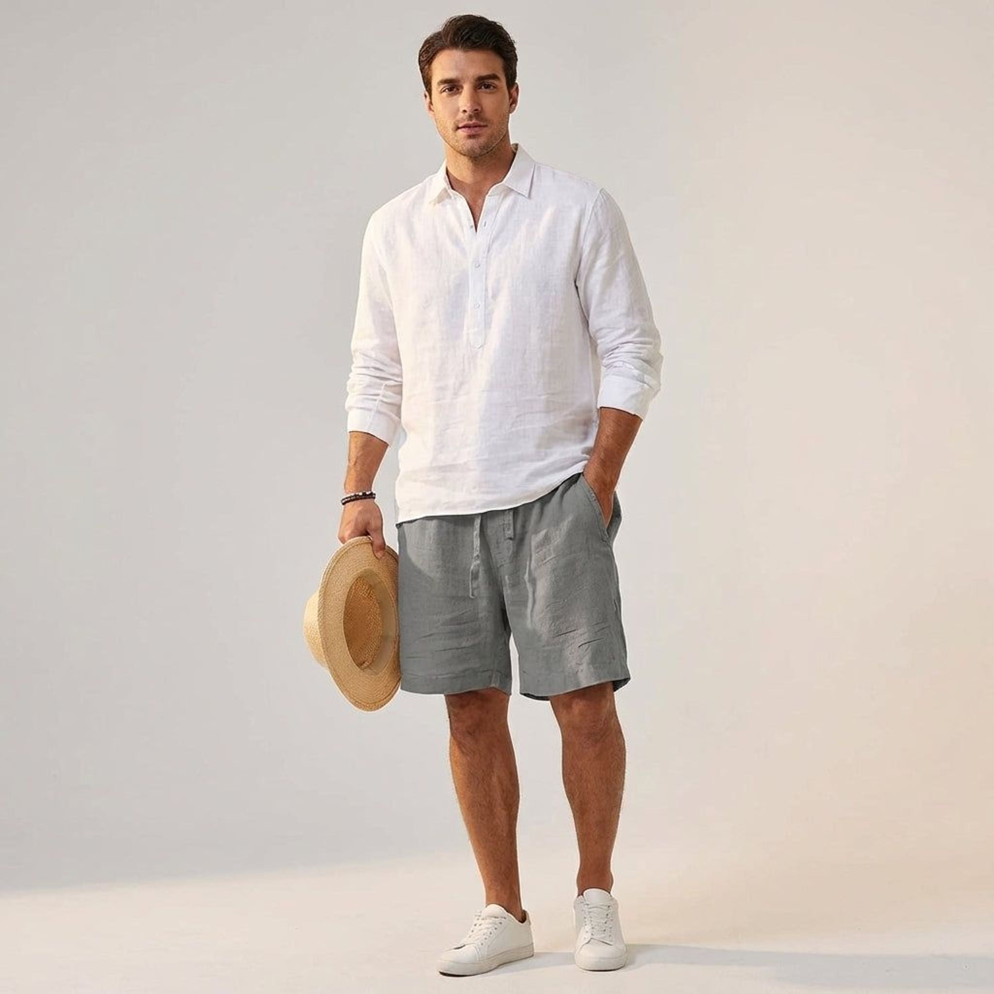 Luca Varn | Men's Linen Shorts in Coastal Fit