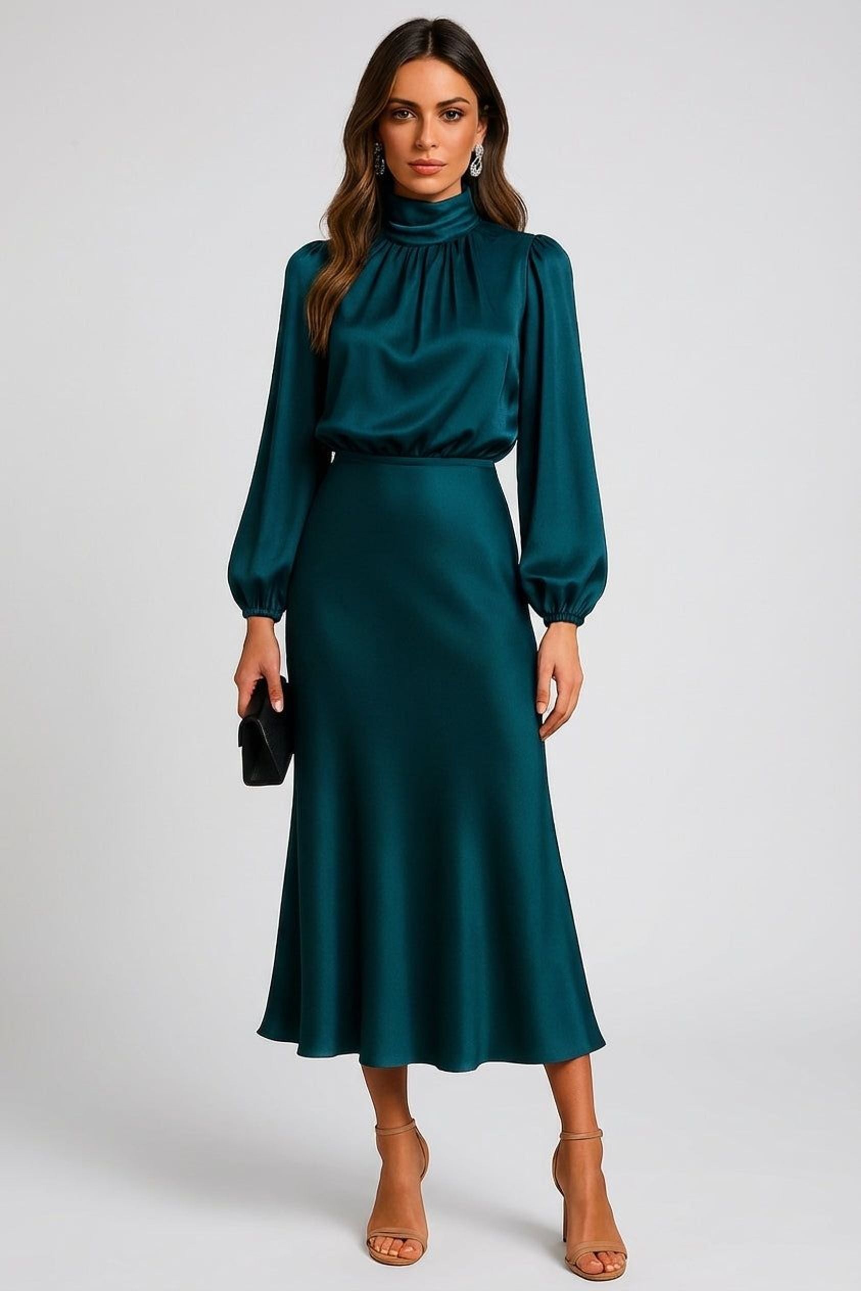 Elodie Vant | Women's High Neck Midi Dress