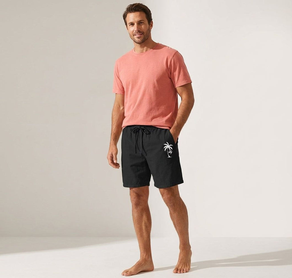 Elena Fray | Women's Summer Shorts with Palm Embroidery