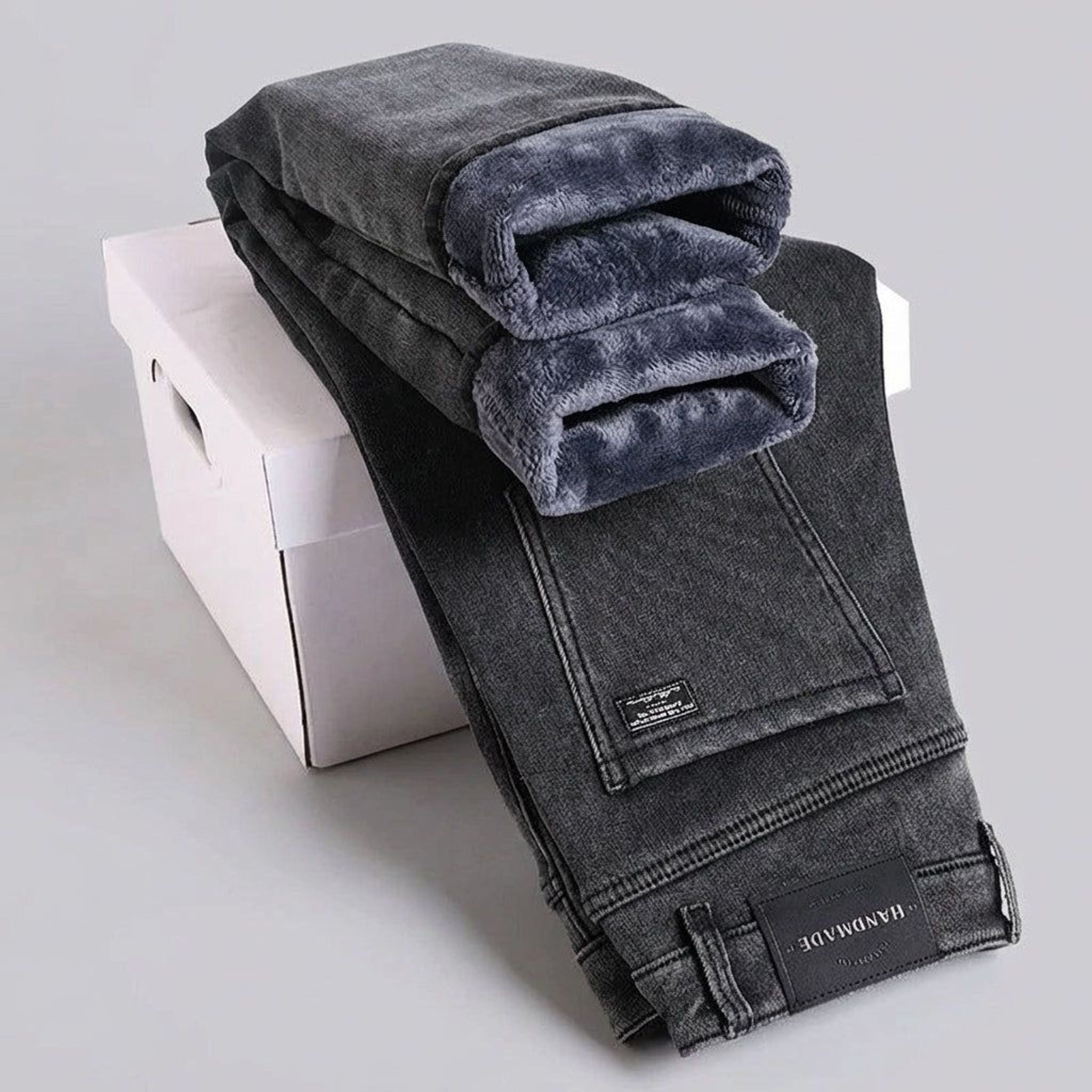 Lorenzo Marn | Men's Insulated Winter Jeans Gray Blue Black Smoke Gray