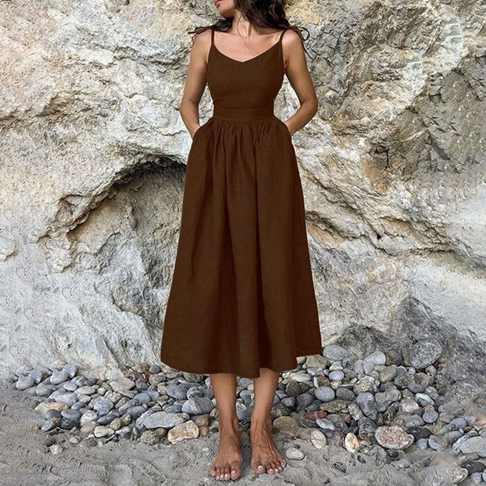 Celina Varn | Women's Linen Midi Dress