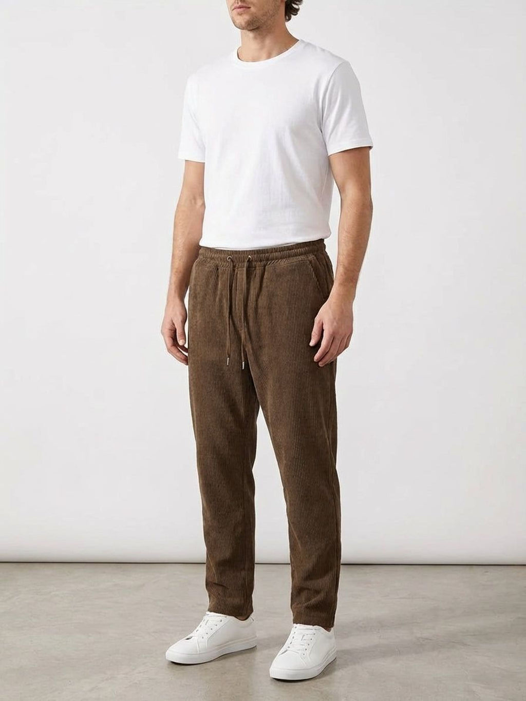 Luca Varn | Men's Corduroy Cargo Shorts Brown